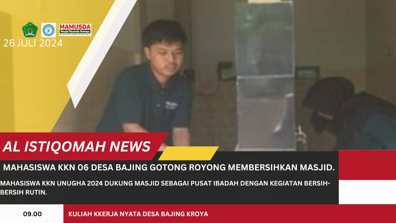 Bersih Masjid Bersama KKN 06 Desa Bajing